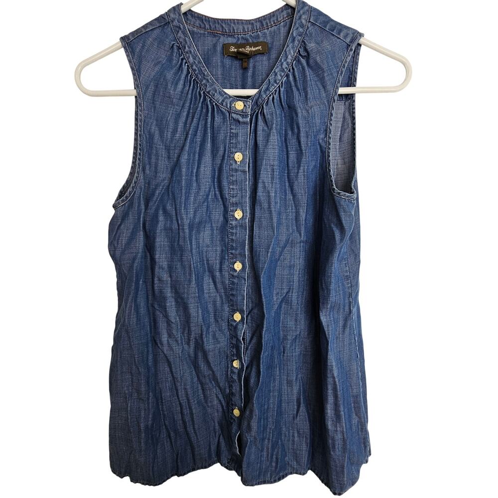 Tommy Bahama Womens Chambray Button Shirt Size XS Resortwear Beachy Vacation